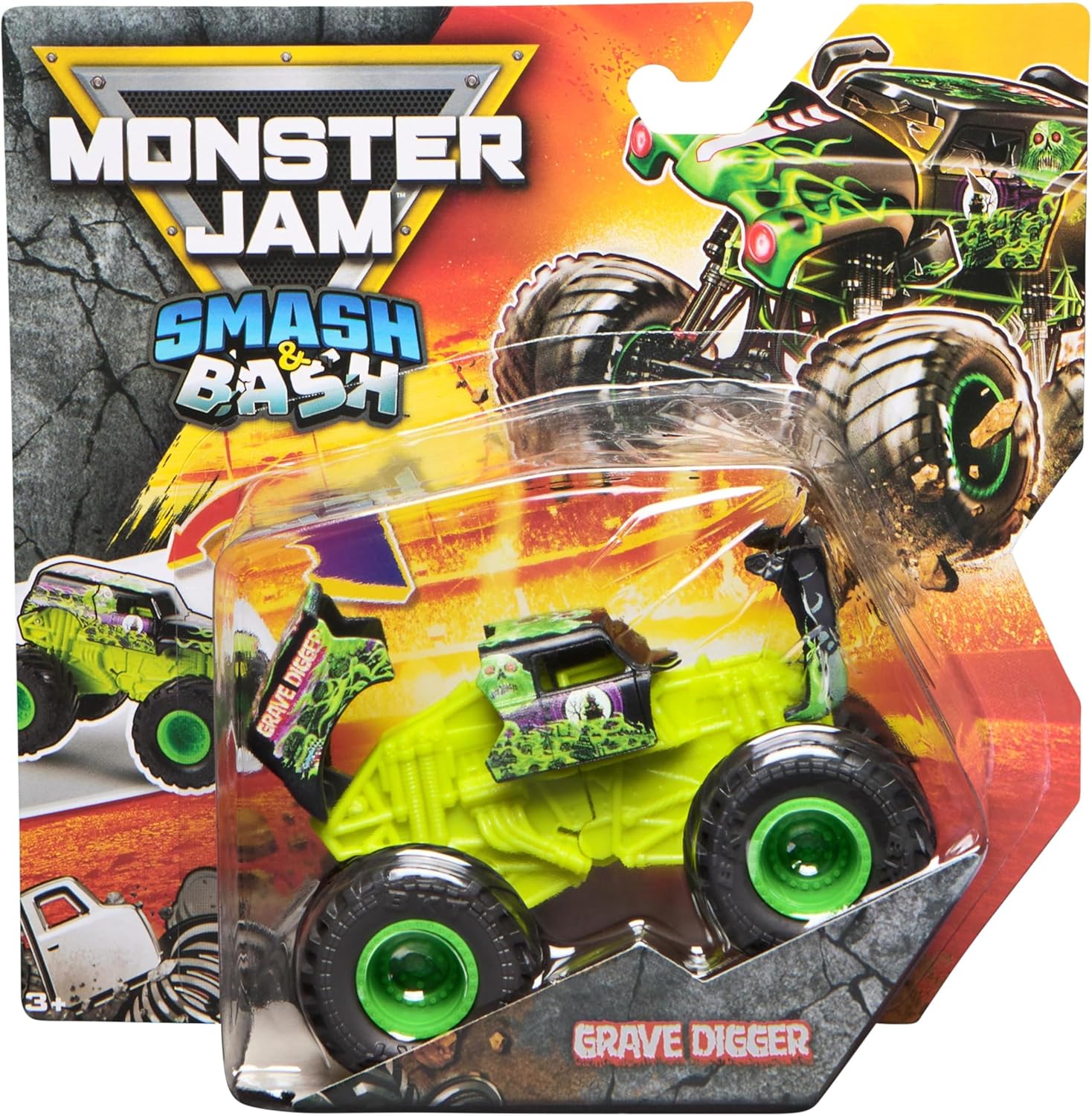 Monster Jam Smash & Bash Megalodon, 1:64 Die Cast Repairable Monster Truck