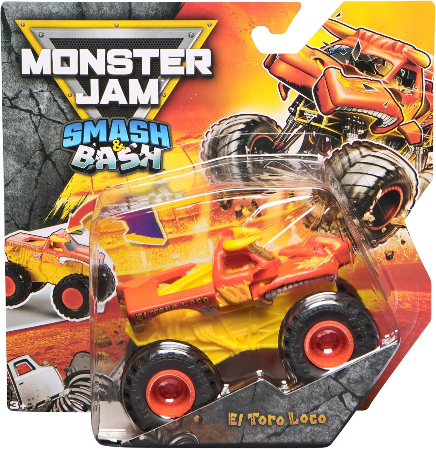 Monster Jam Smash & Bash Megalodon, 1:64 Die Cast Repairable Monster Truck