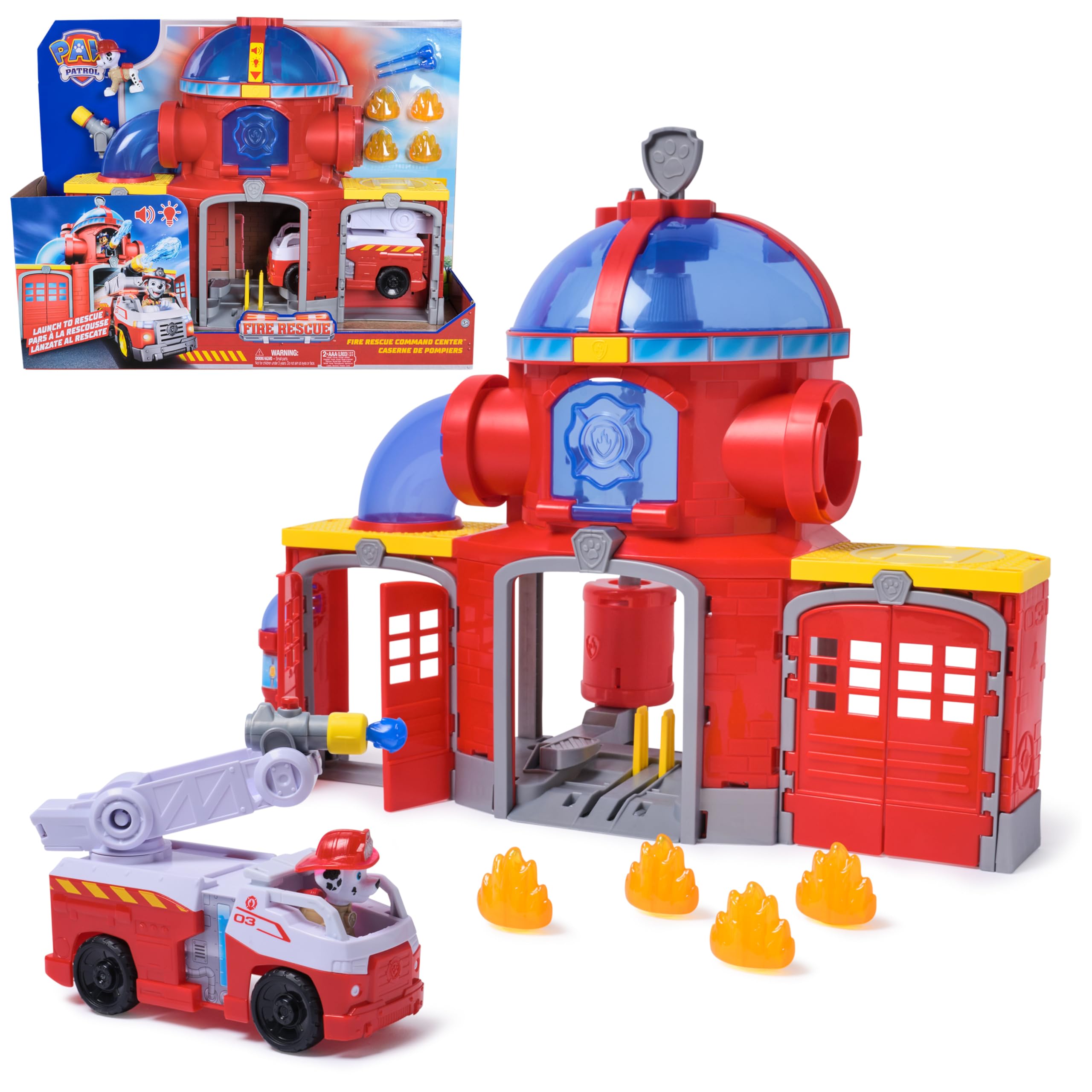 Paw Patrol - Fire Rescue Fire Station - Marcus Car Figure - Sound