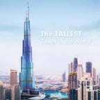 CubicFun 3D Puzzles LED Dubai Burj Khalifa 57.5" H Architecture Building Model Kits for Adults, Souvenir Decoration and Birthday Gifts for Men and Women, the Tallest Tower 136 Pcs Dubai | LED Burj Khalifa