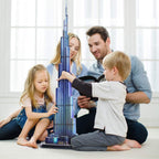 CubicFun 3D Puzzles LED Dubai Burj Khalifa 57.5" H Architecture Building Model Kits for Adults, Souvenir Decoration and Birthday Gifts for Men and Women, the Tallest Tower 136 Pcs Dubai | LED Burj Khalifa