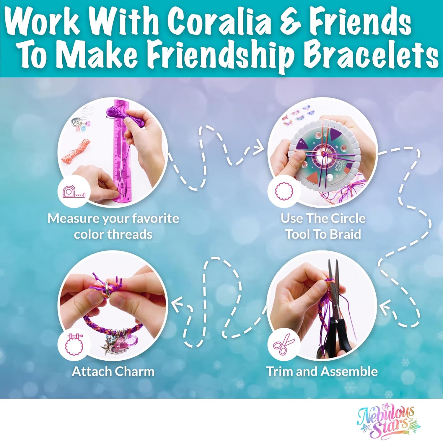Nebulous Stars Friendship Bracelet Kids Craft Kit