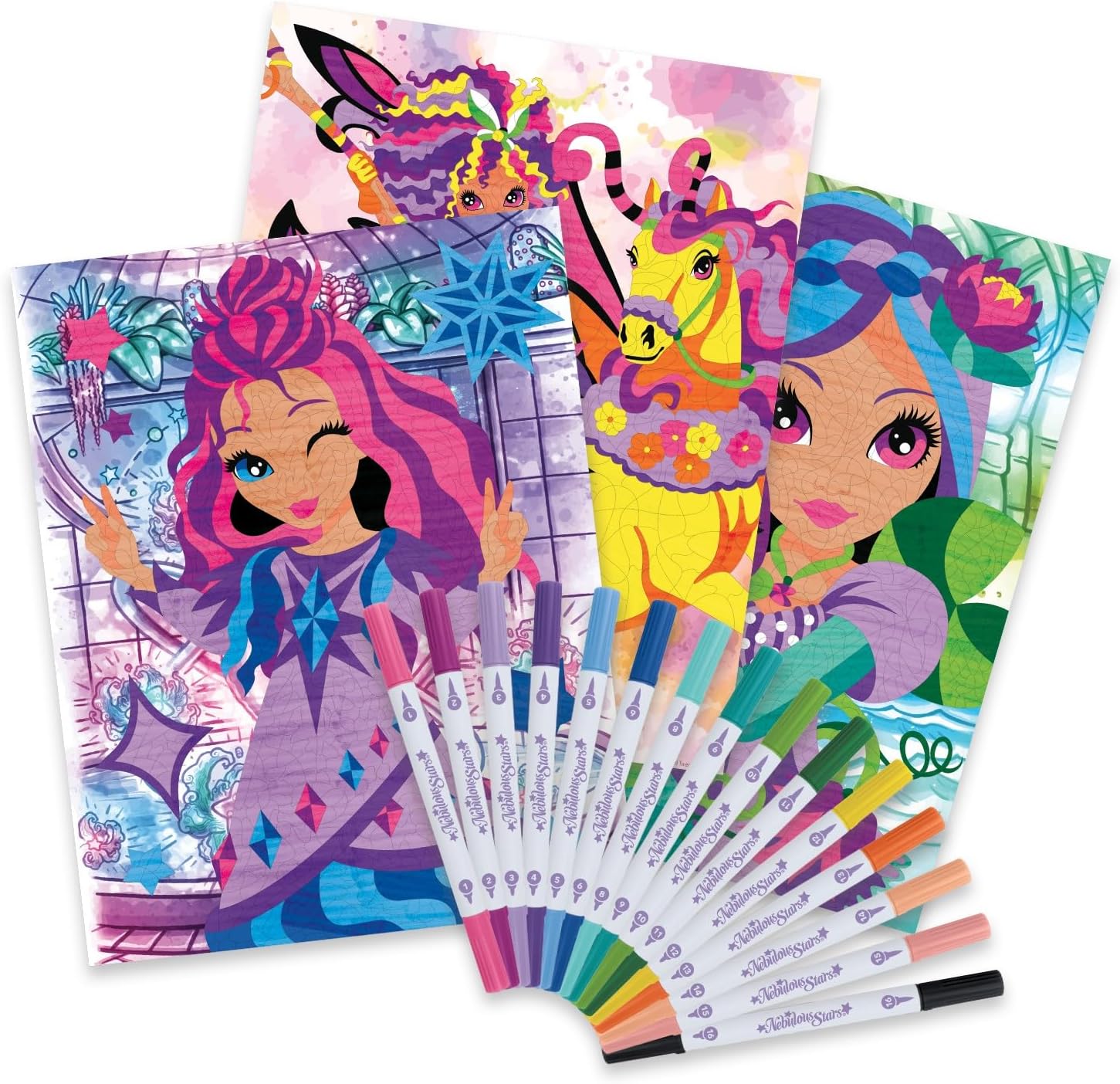 Nebulous Stars Color by Number Mystery Activity Book Set