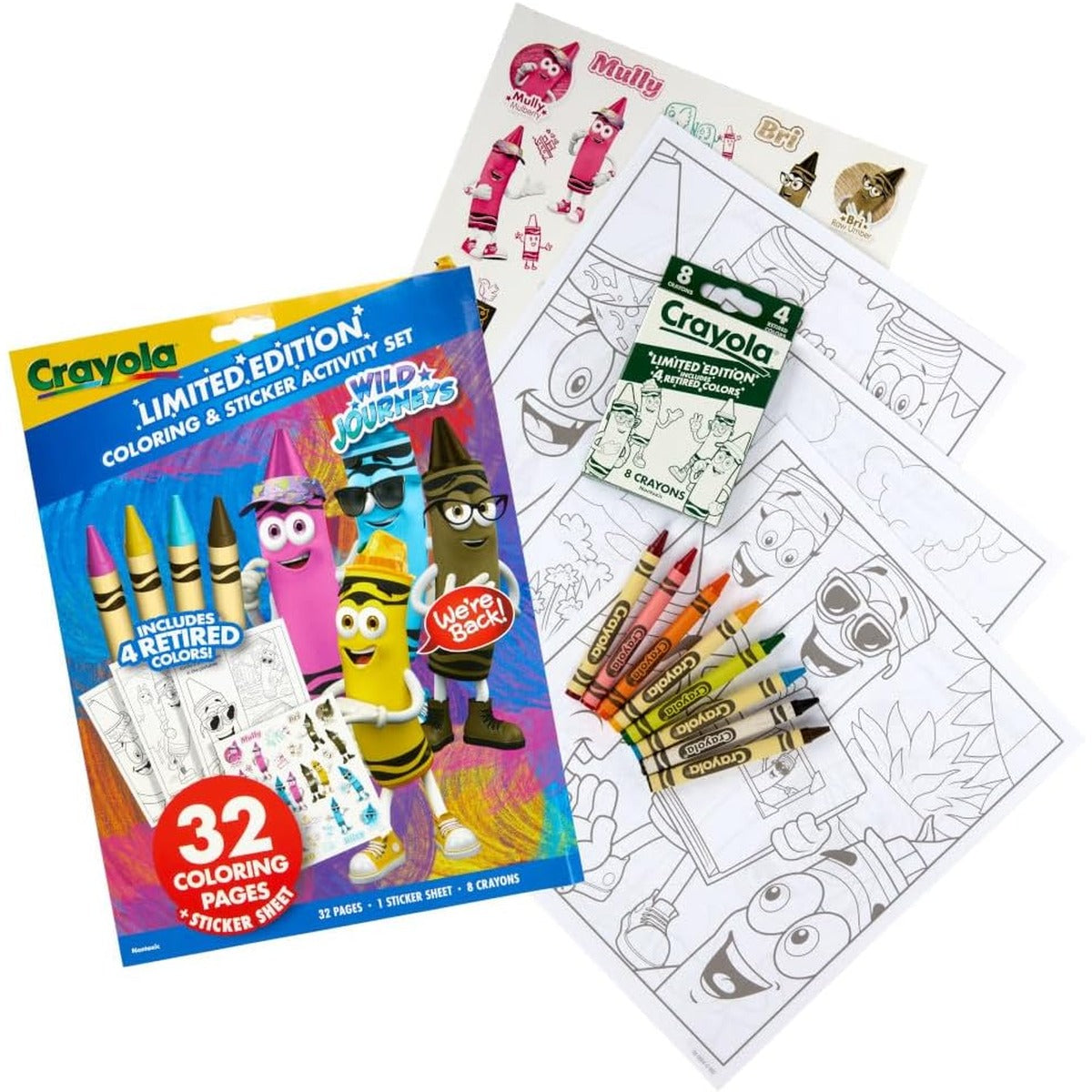 Crayola Retired Colors Coloring & Activity Set, Retired Crayons & Stickers