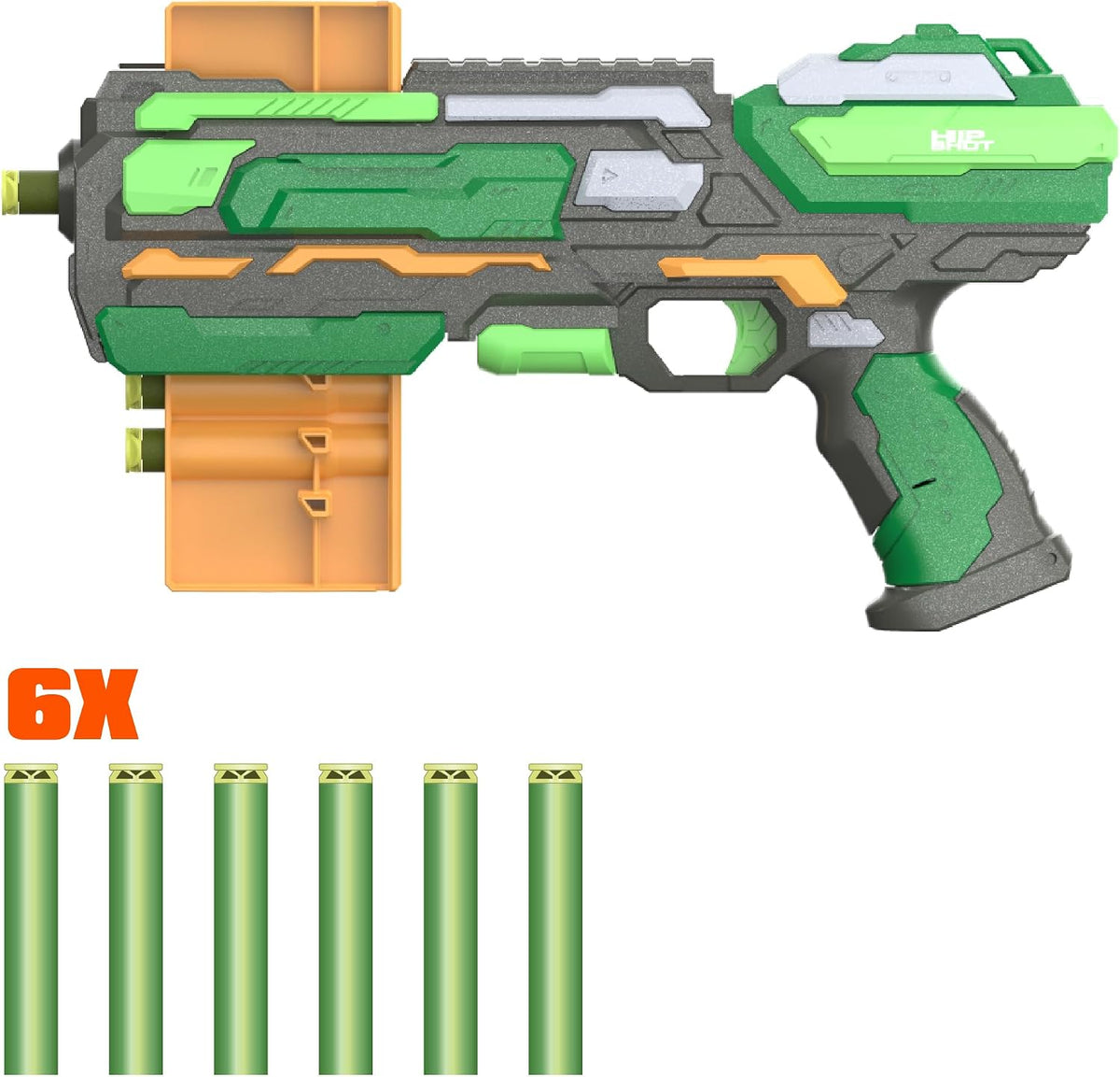 Hip Shot Phantom Edge Manual Dart Blaster for Kids, Includes 6