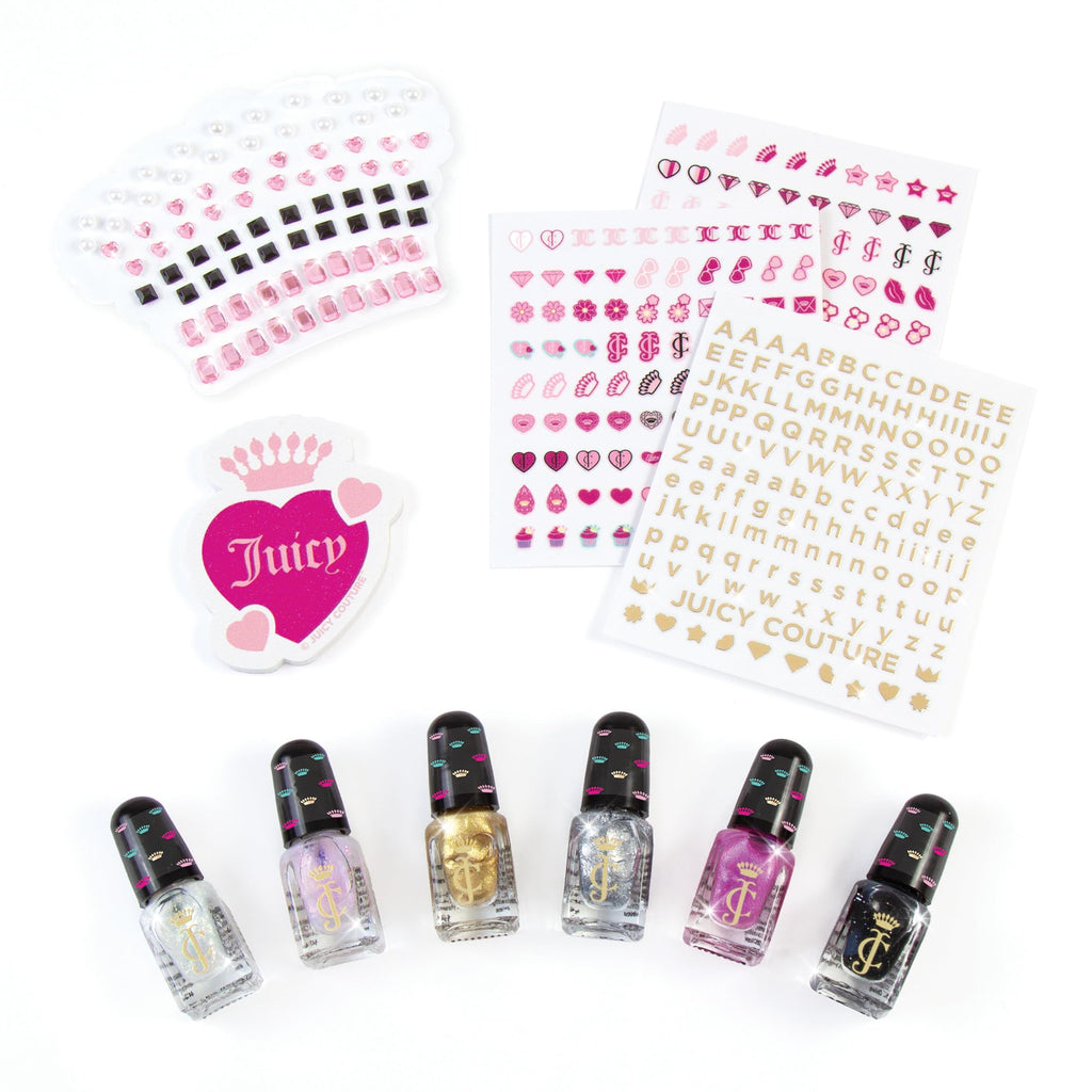 Make It Real: Juicy Couture Dazzling Designs Manicure Set - Complete Nail Art Set, Nail Gems & Sticker Sheets, 6 Polish Colors, Girls & Kids Ages 8+