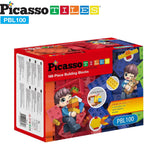 PicassoTiles 100 Piece Large Construction Brick Building Blocks STEM Bricks Toy Set Creative Learning Early Education Playset 5 Colors 4 Unique Shapes Mix & Match Toys for Kids Boys Girls Child Age 3+
