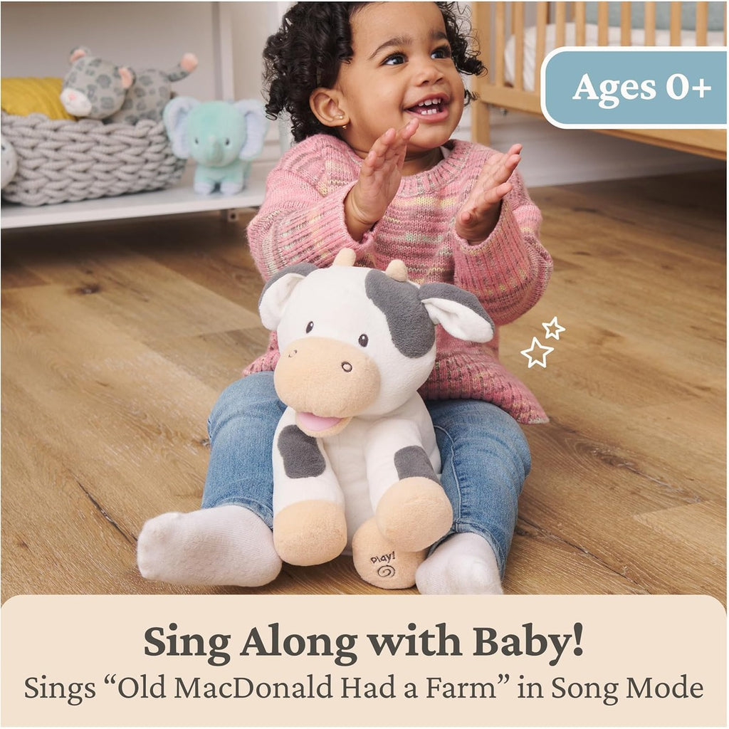 Baby GUND Buttermilk the Cow Animated Plush, Singing Stuffed Animal Sensory Toy, Sings Old MacDonald and Teaches Animal Sound