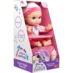 Baby Maziuna Feed & Giggle Playtime 12 Inches Doll Set, Sound Feature, Removable Outfit, Highchair, Utensils, Bottle, 8