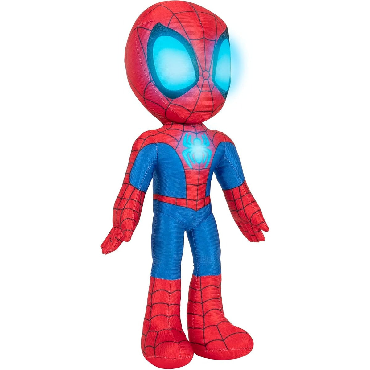 Marvel Spidey and His Amazing Friends Glow Webs Spidey Feature Plush - 14-Inch Interactive Plush with Light Up Eyes and