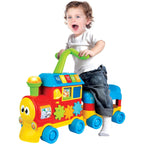 Winfun Walker Ride-On Learning Train | 3‑in‑1 Grow-With-Me Train - Sit‑Play, Push Walker & Ride-On with Learning Buttons, Light-Up Engine, Gears & Sound Effects