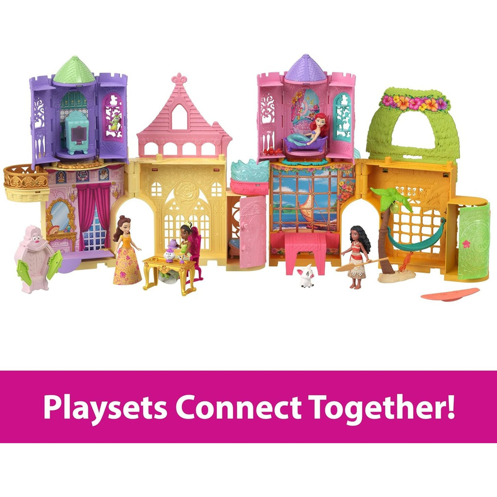 Mattel Disney Princess Toys, Storytime Stackers Belle's Castle, Stackable Doll House with Small Doll & 9 Pieces, Inspired by The Disney Movie
