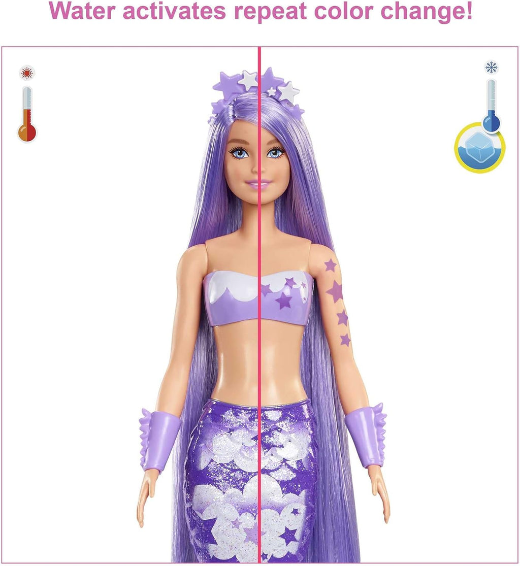 Barbie Doll, Color Reveal Rainbow Mermaid Series with Fin, Cuffs and Crown