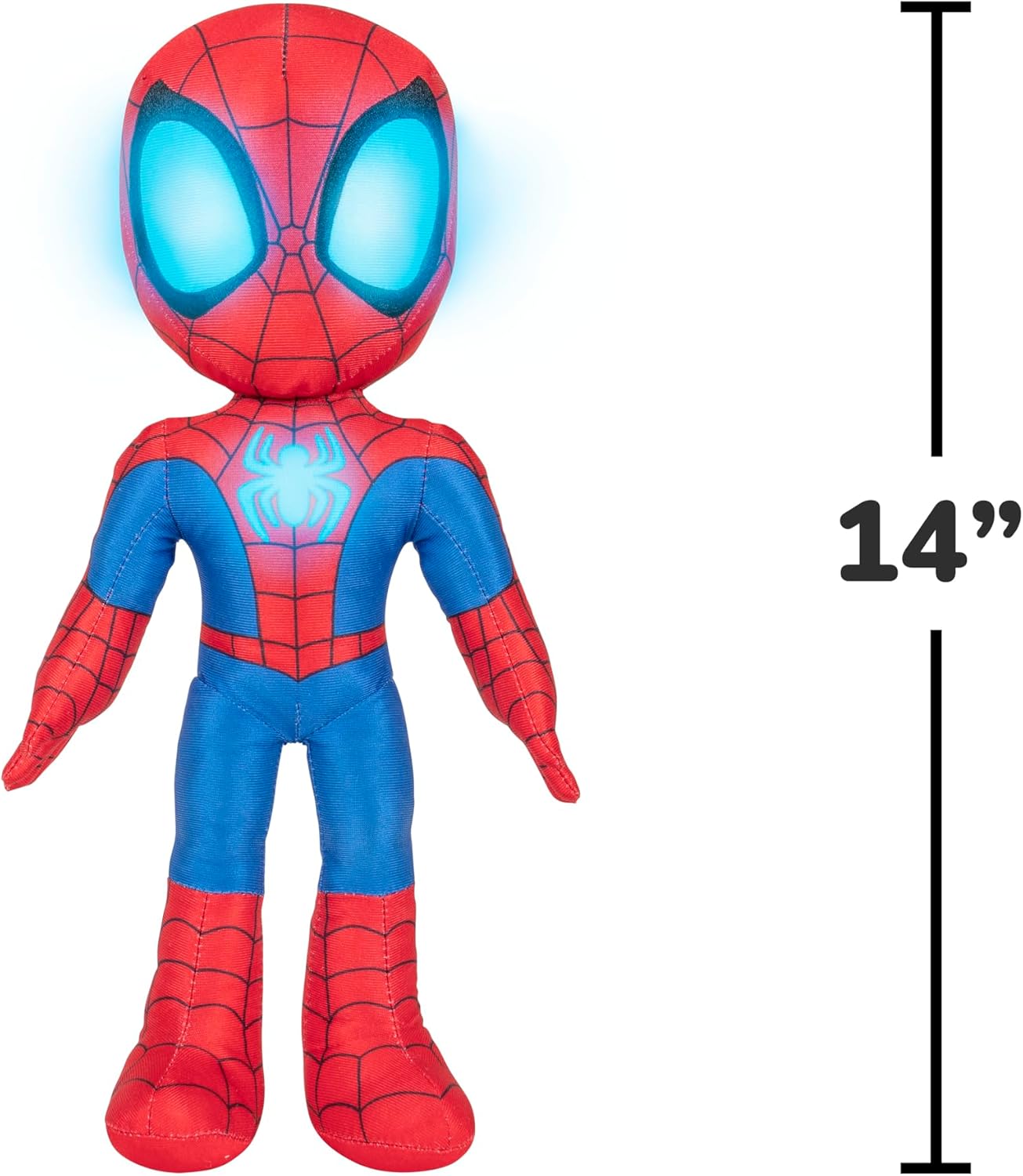 Marvel Spidey and His Amazing Friends Glow Webs Spidey Feature Plush - 14-Inch Interactive Plush with Light Up Eyes and