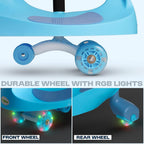 Baybee Unicorn Swing Cars for Kids-Strongest & Smoothest Twister-Magic Car Ride ons for Kids with PU Wheels-Ride on Push car for Babies for 2 Years and Up boys girls (Light Blue)
