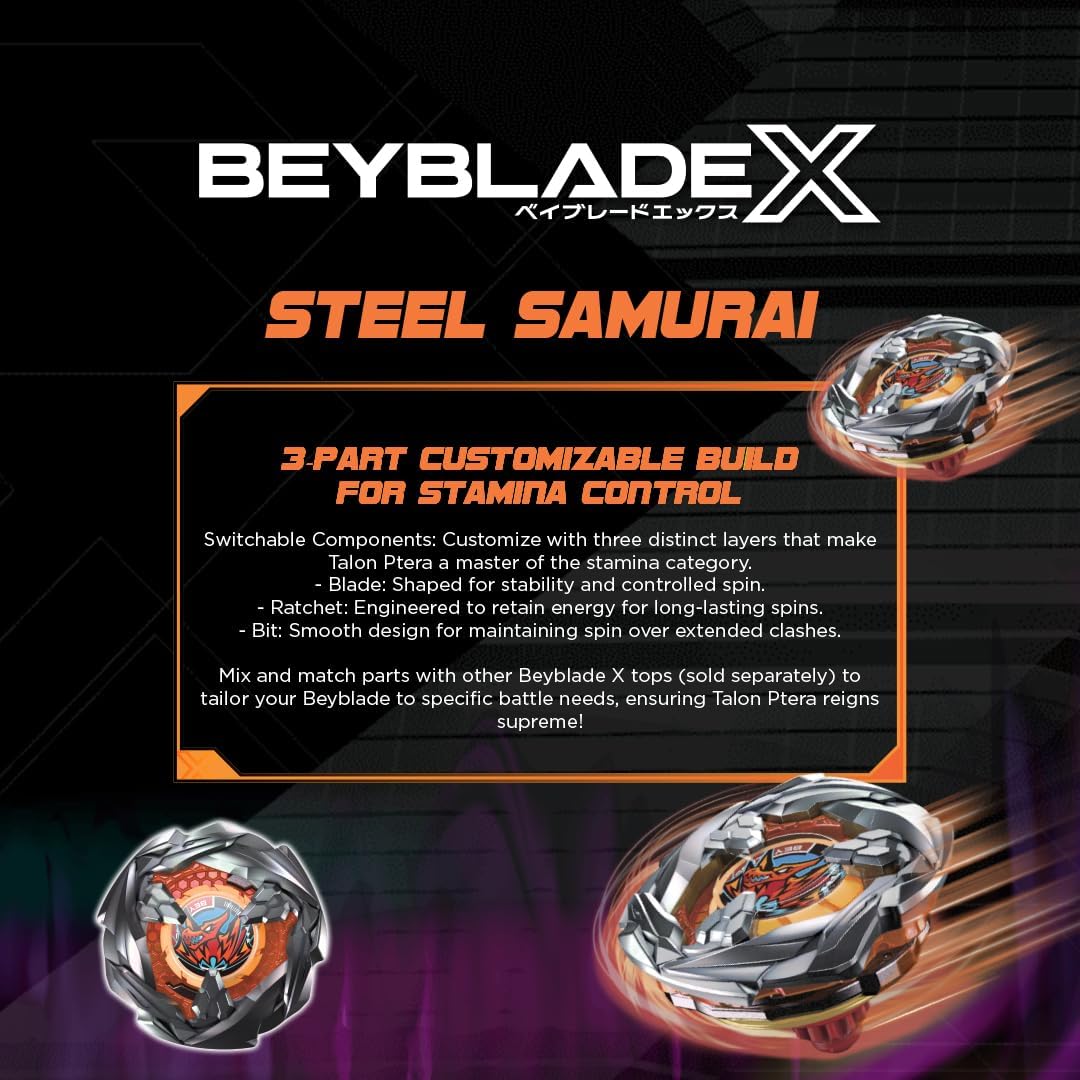 Takara Tomy Beyblade X Talon Ptera 3-80B, Balance Type Top with Customizable Parts, Bey Toy for 8+ Year Old Boys and