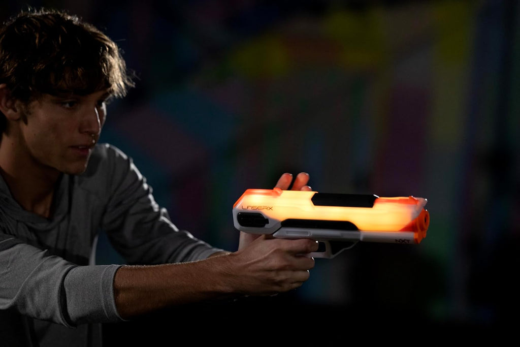 LaserX Ultra NXT Blasters Battery Operated, Advanced Home Laser Tag System Designed for Interactive Play, Includes Two
