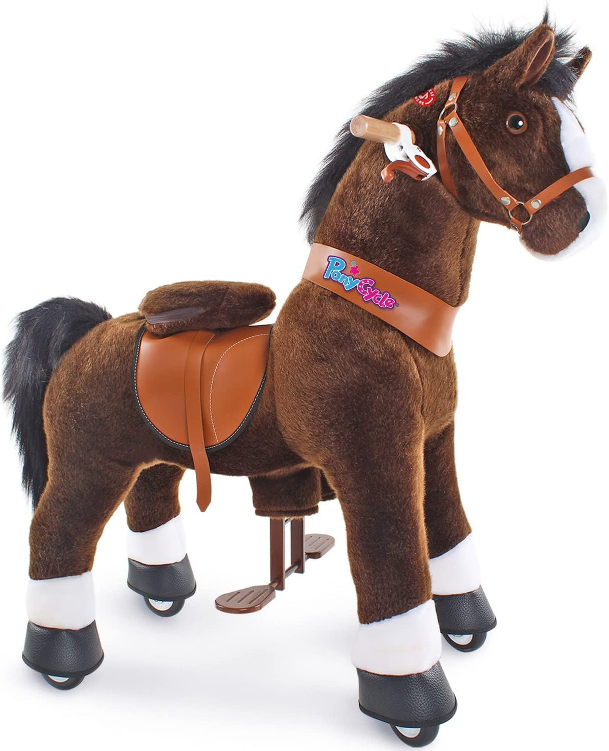 PonyCycle Authentic Horse Ride on Toys Scooters for Children (with Brake and Sound/90 cm