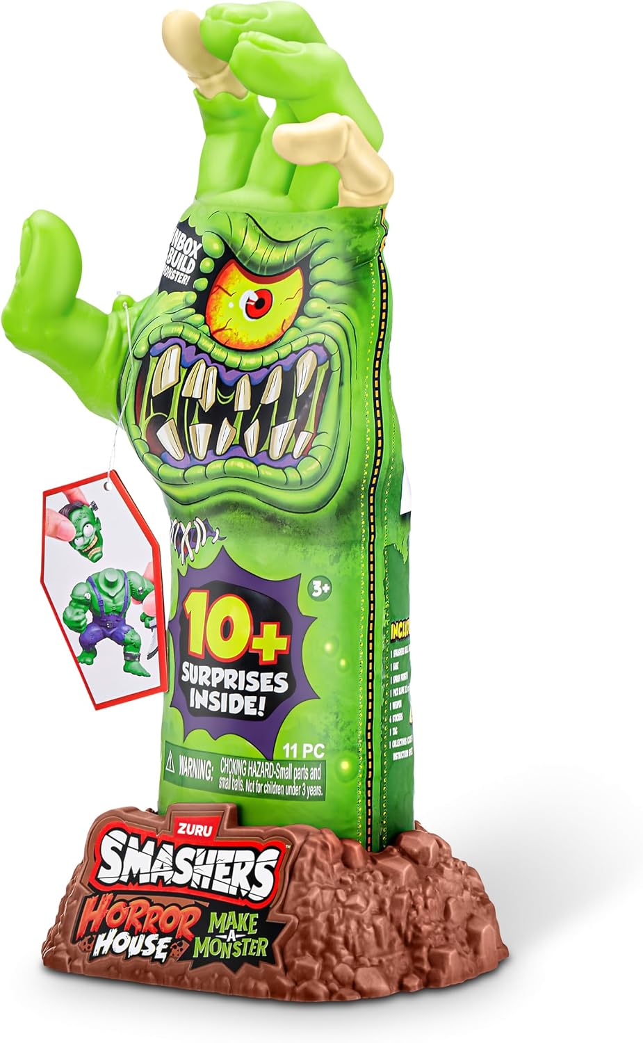 Smashers Horror House Dissect Skeleton Hand Playset with Over 10 Surprises, Build and Create Monster Figures, Slime