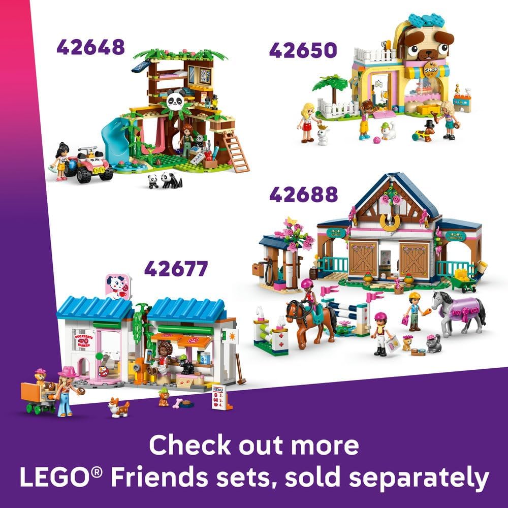 LEGO Friends Horse & Baby Foal Trailer - Horse Toy Playset w/Grooming Accessories, 4 Animal Figures, Car & 2 Mini Dolls