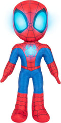 Spidey Marvel Spidey and His Amazing Friends Glow Webs Spidey Feature Plush - 14-Inch Interactive Plush with Light Up Eyes an