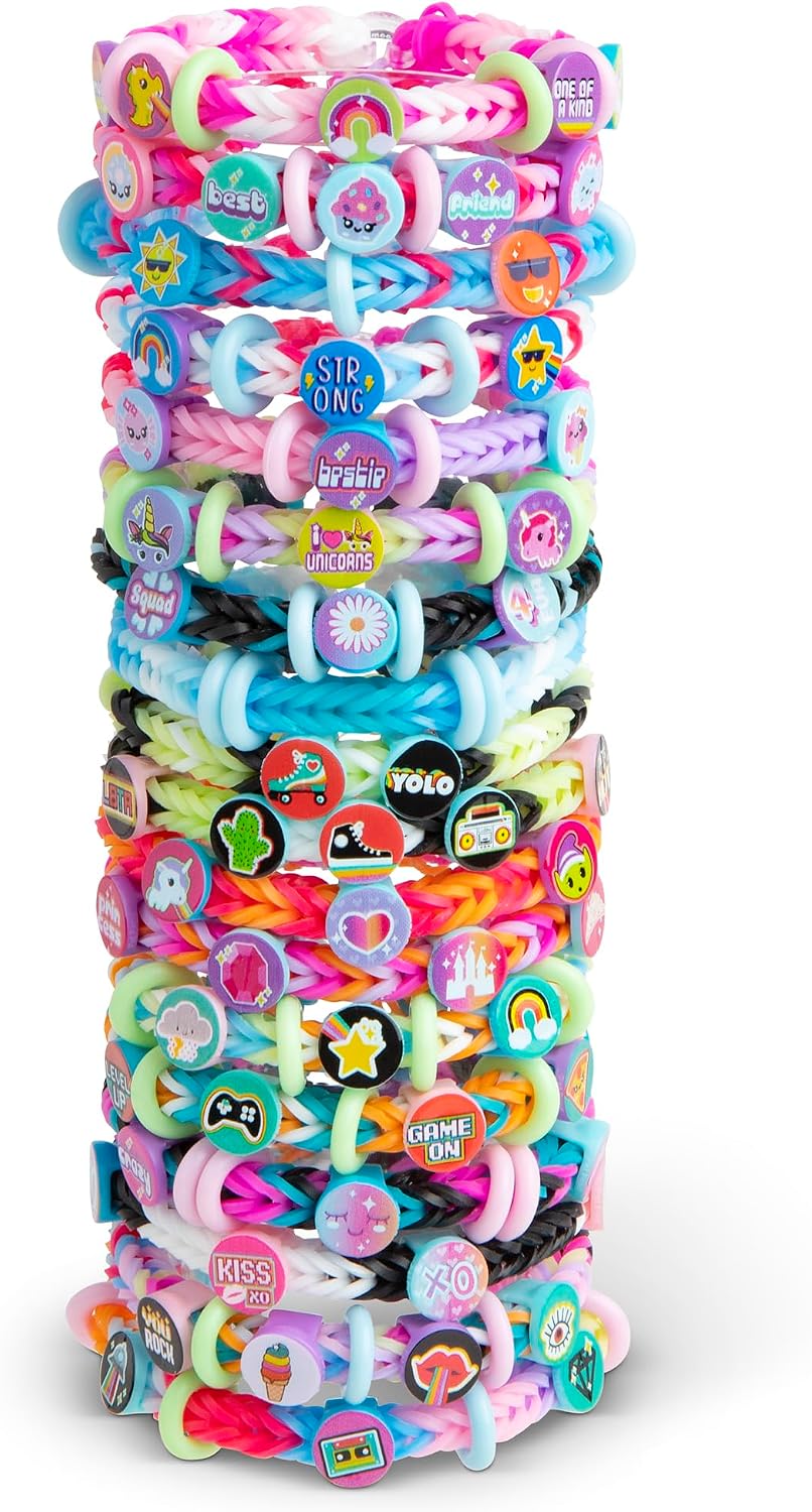 Rainbow Loom: Beadmoji Deluxe - DIY Rubber Band & Bead Bracelet Kit - Includes 2200 Bands
