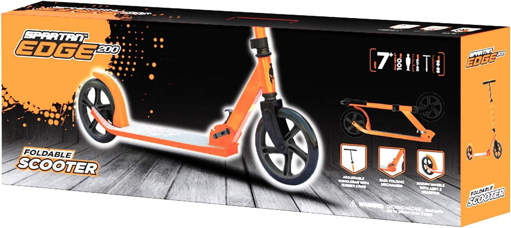 Spartan Edge 200 mm Folding Kick Scooter for Kids & Teens SP-7005 - Big PU Wheels, ABEC-7 Performance Bearings