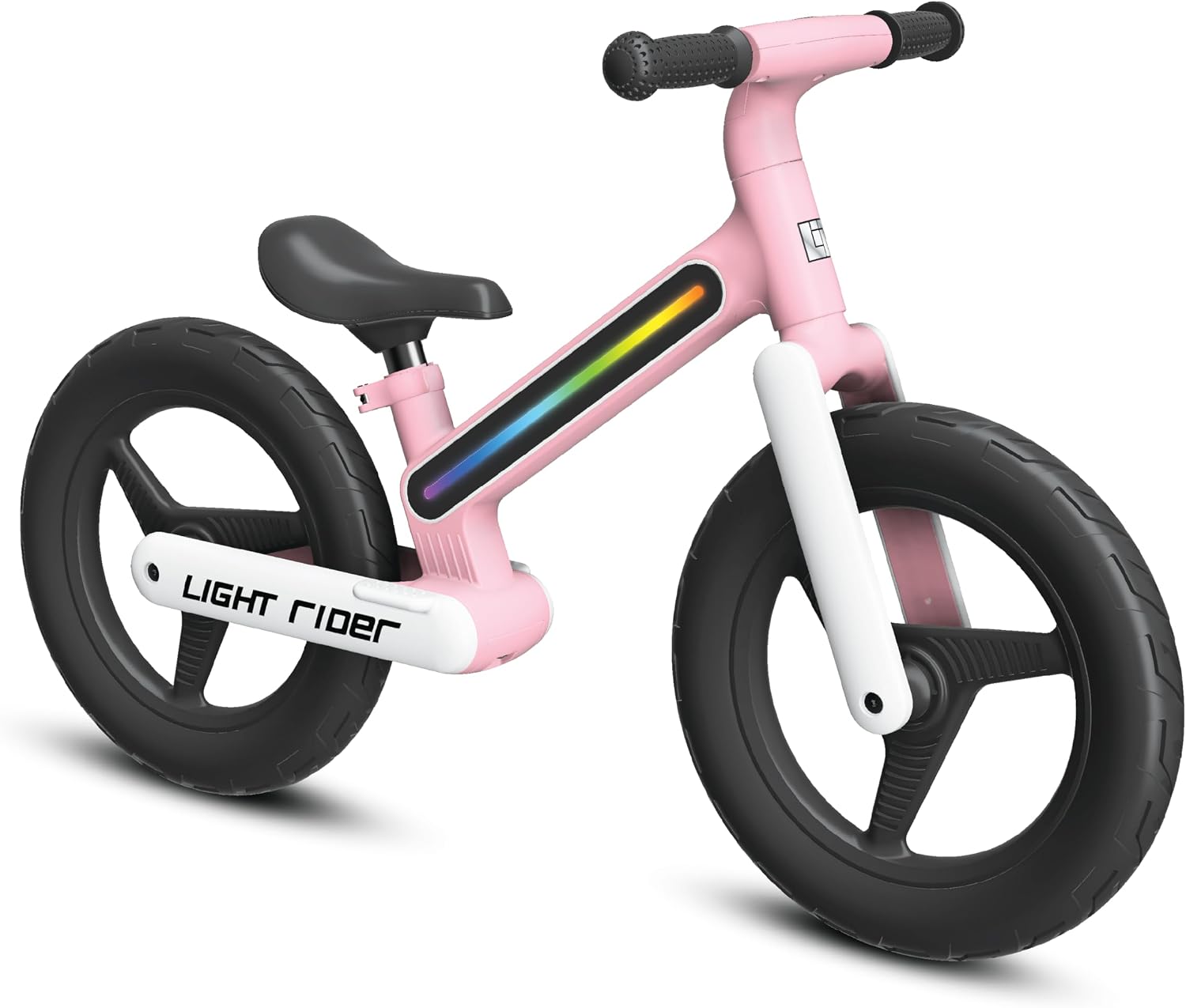 LiT Light Rider Balance Bike - Red | Lightweight Steel Frame With LED, Adjustable Seat & Handlebar, Kids Balance Bike