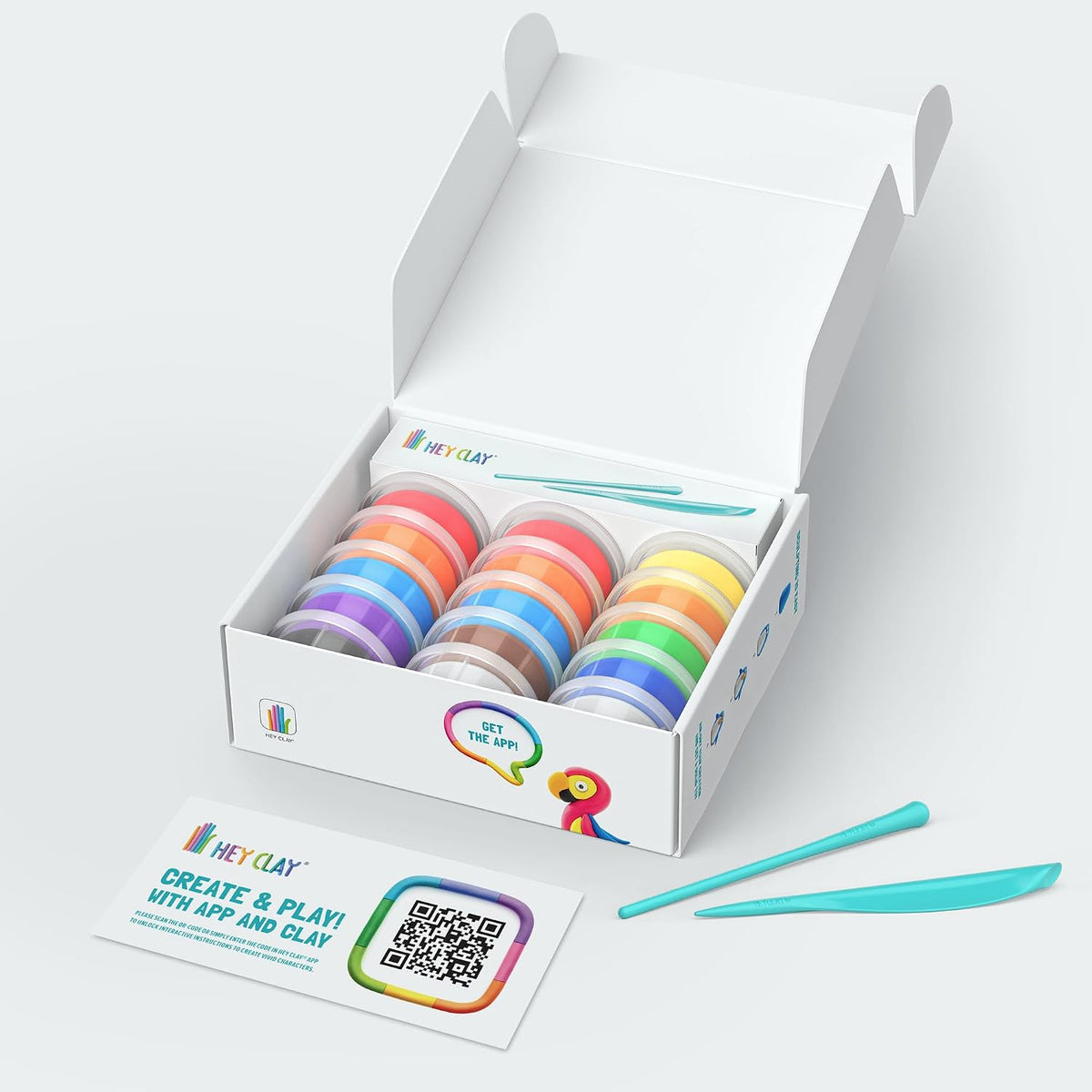 HEY CLAY Birds Set - Colourful Modeling Air Dry Clay for Kids - Air Dry Clay Kit 15 cans