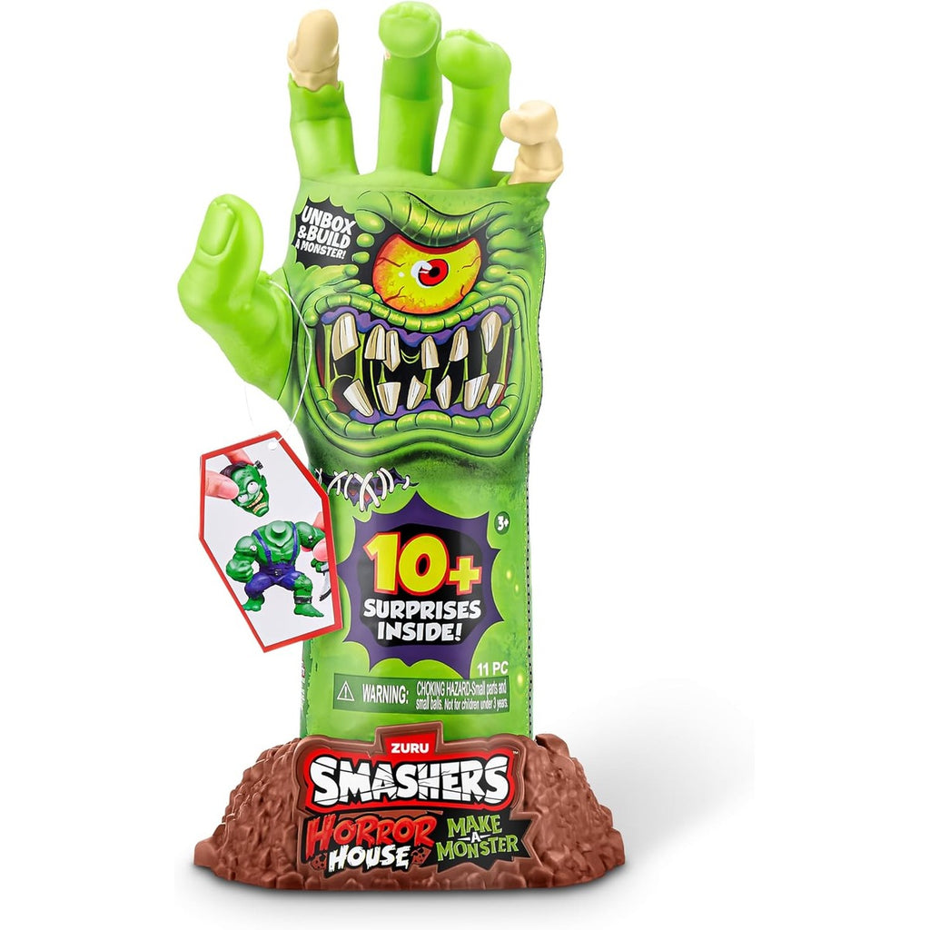 Smashers Horror House Dissect Skeleton Hand Playset with Over 10 Surprises, Build and Create Monster Figures, Slime