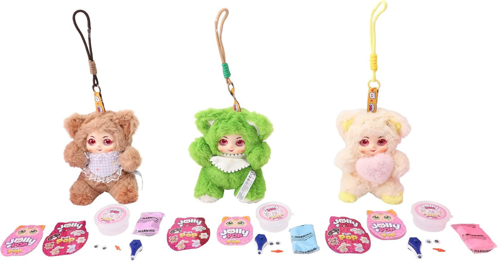 JollyPop Kitten FunPop Collectibles Plush Toy for Kids, Includes Dress Up Accessories, Character Cards, Cute Pastel