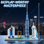 Spindoo Skylines Series Dubai Skyline Micro Mini Building Blocks Set - 3000+ Pcs Mini Architecture Model Kit for Adults & Kids 6+ | Realistic Dubai City Building Toy | Premium Gift & Display Décor