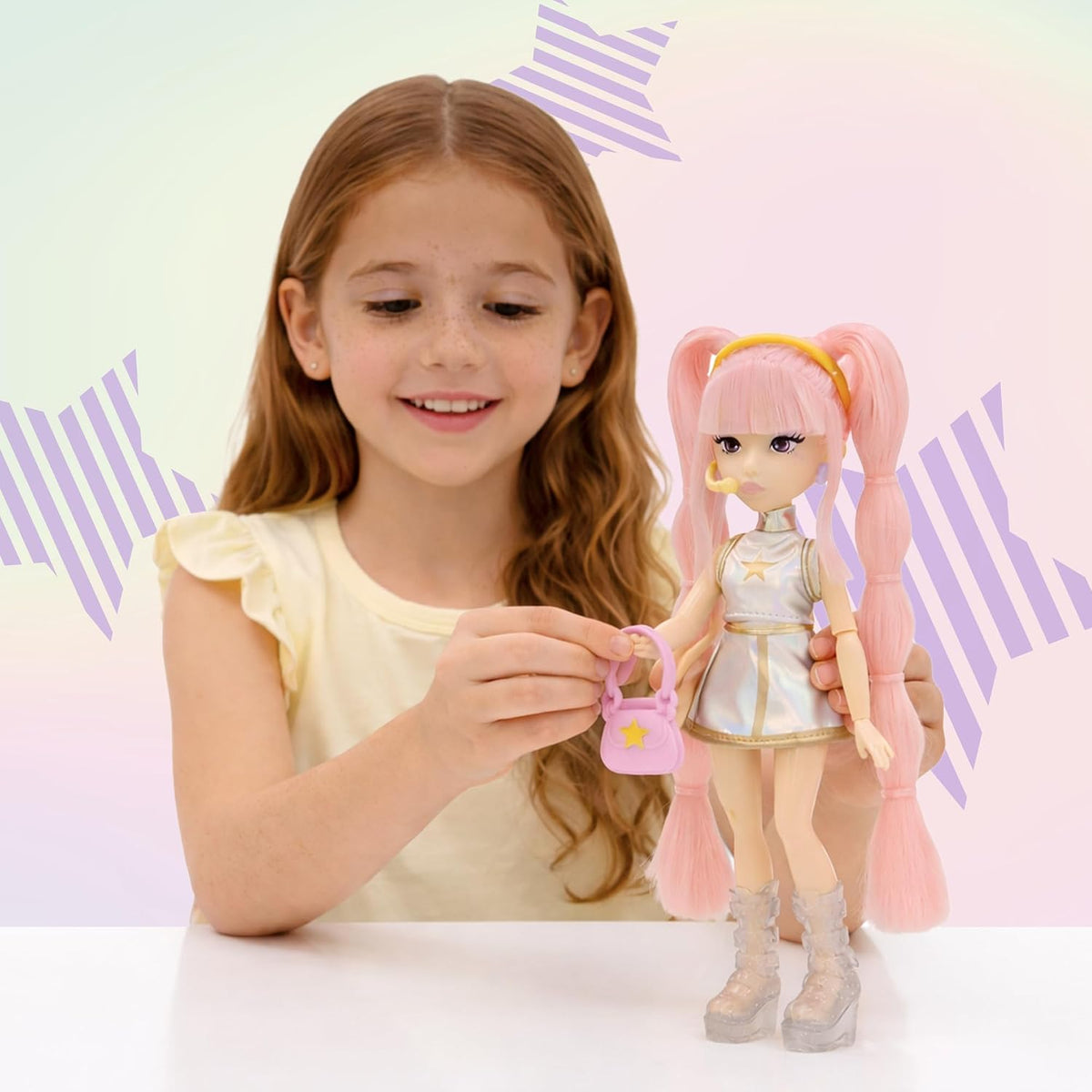 K POP Idol Doll Yuni Fashion Dolls K-Pop Moonlight Style Pink Braided Hair 3 Accessories