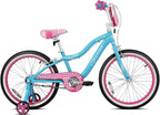 Spartan 20" Serena Girls Bicycle with Training Wheels - Steel Frame, Adjustable Seat & Handlebar - Big Bike for Ages