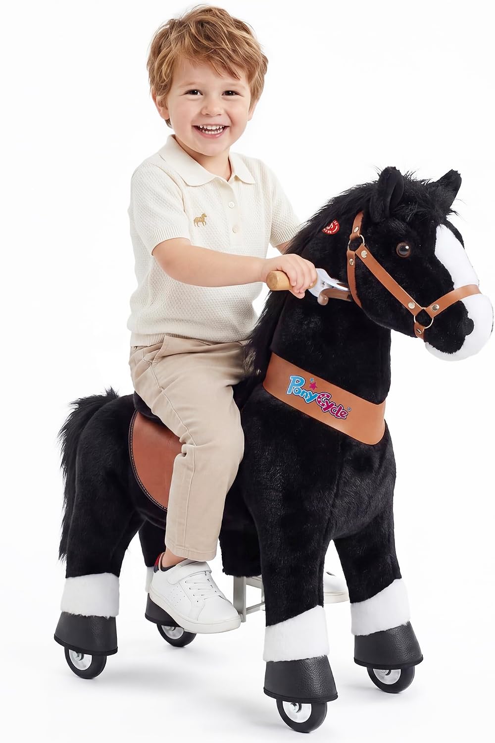 PonyCycle Authentic Horse Ride on Toys Scooters for Children (with Brake and Sound/90 cm
