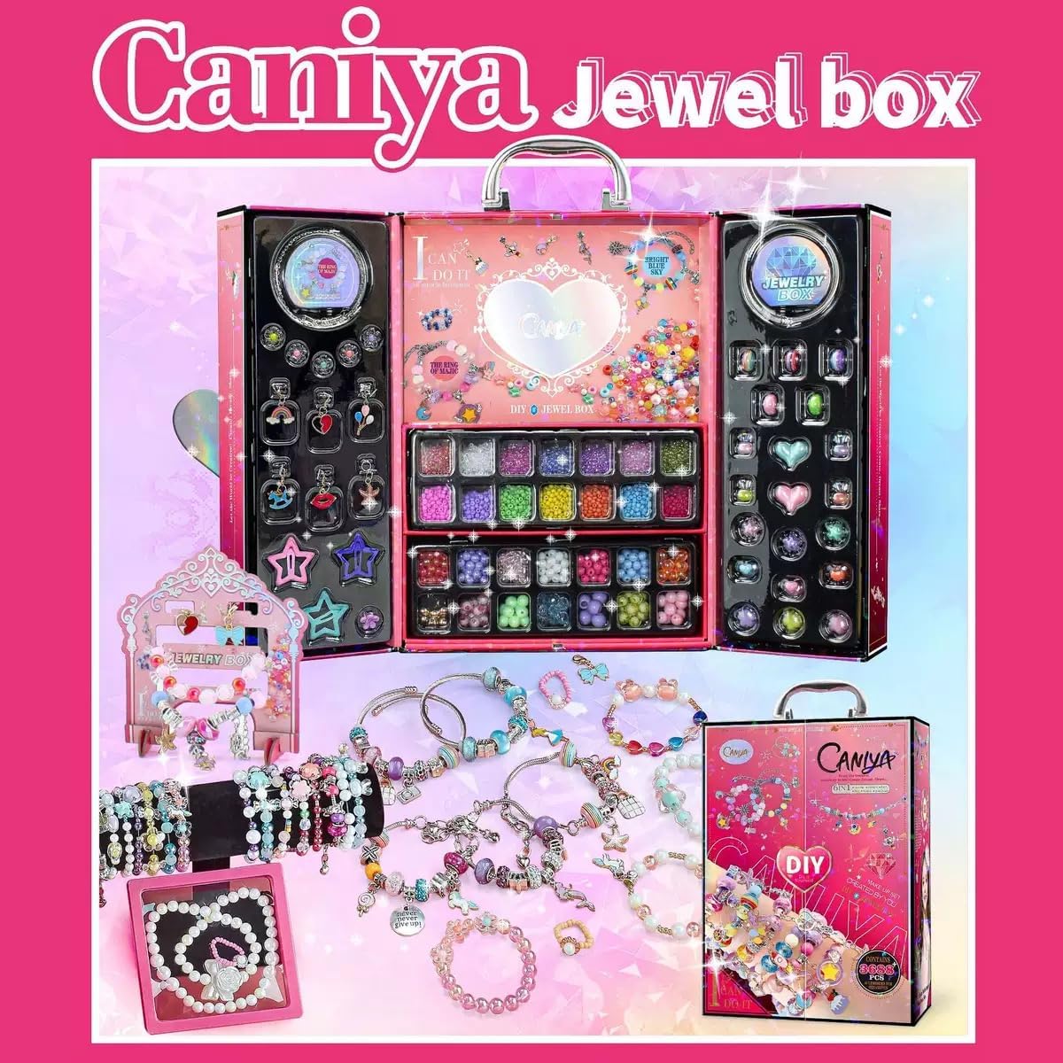CANIYA 3688PCS Charm Beads Bracelet Making Kit for Girls, 6