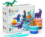 Hey Clay - Dinos Set-Colourful Modeling Kids-Air Dry Clay Kit 15 cans and Sculpting Tools