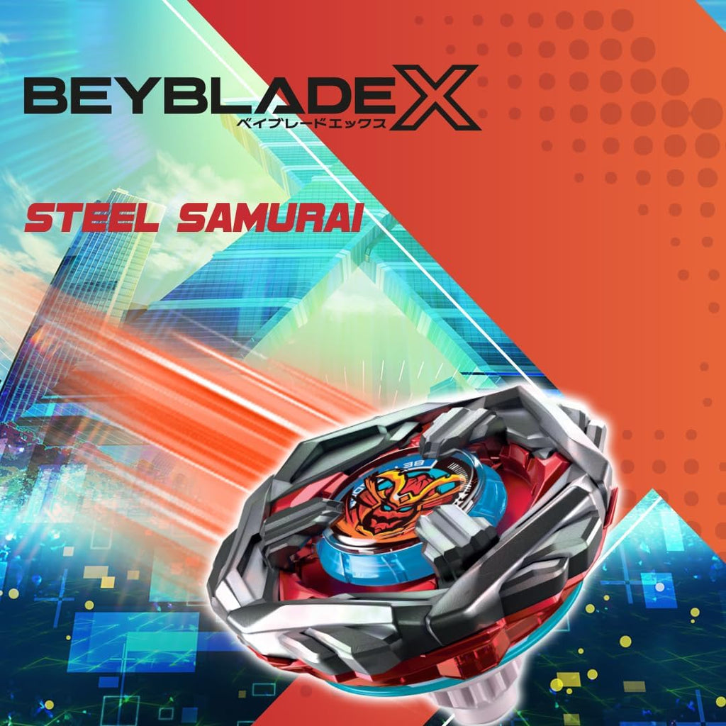 Takara Tomy Beyblade X Steel Samurai 4-80T Booster Pack Set, Balance Type Top with Customizable Parts, Bey Toy for 8+