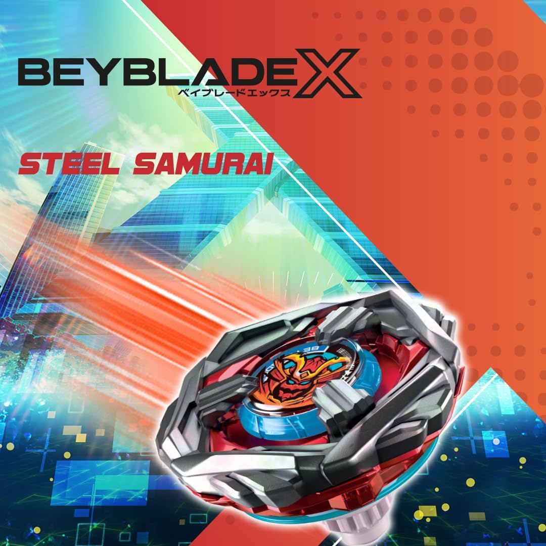 Takara Tomy Beyblade X Steel Samurai 4-80T Booster Pack Set, Balance Type Top with Customizable Parts, Bey Toy for 8+