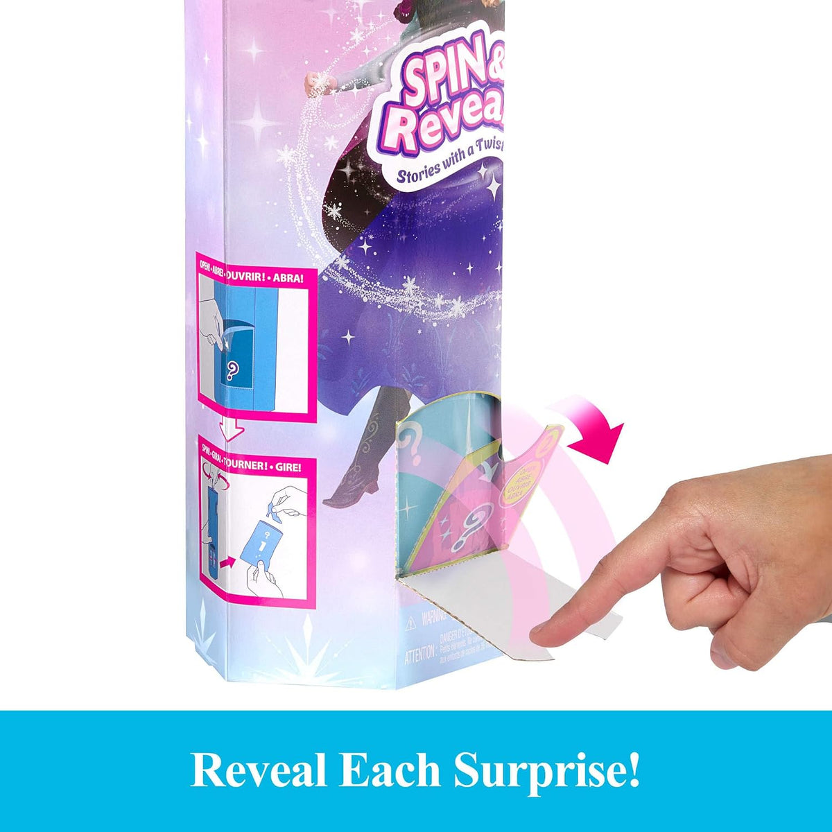 Mattel Disney Frozen Anna Fashion Doll Set Spin & Reveal with 11 Surprises Including 5