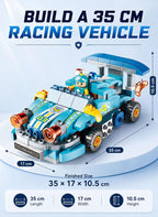 Graffic Giraffe Variety Racing Car Building Blocks Set 182 Pieces for Kids Age 3+, Multi