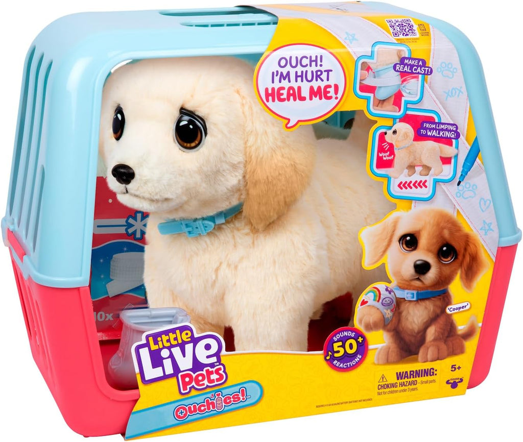 Little Live Pets Ouchies Exclusive Hazel The Poodle Plush, 50+ Sounds, Limping to Walking