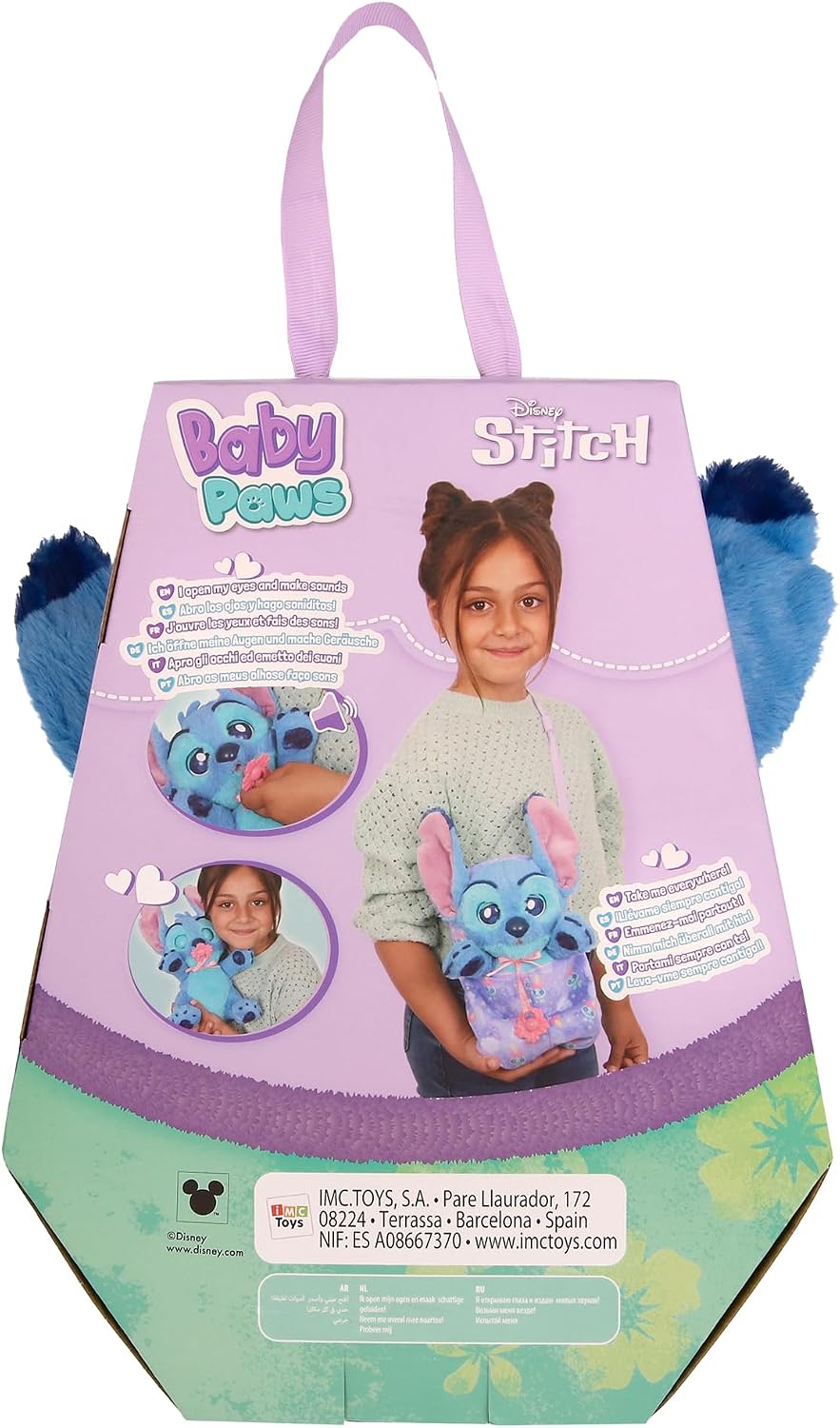IMC Toys BABY PAWS Stitch Interactive Plush with Sound Function when Opening and Closing