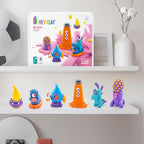 Hey Clay - Beasts Set-Colourful Modeling Kids-Air Dry Clay Kit 15 cans and Sculpting