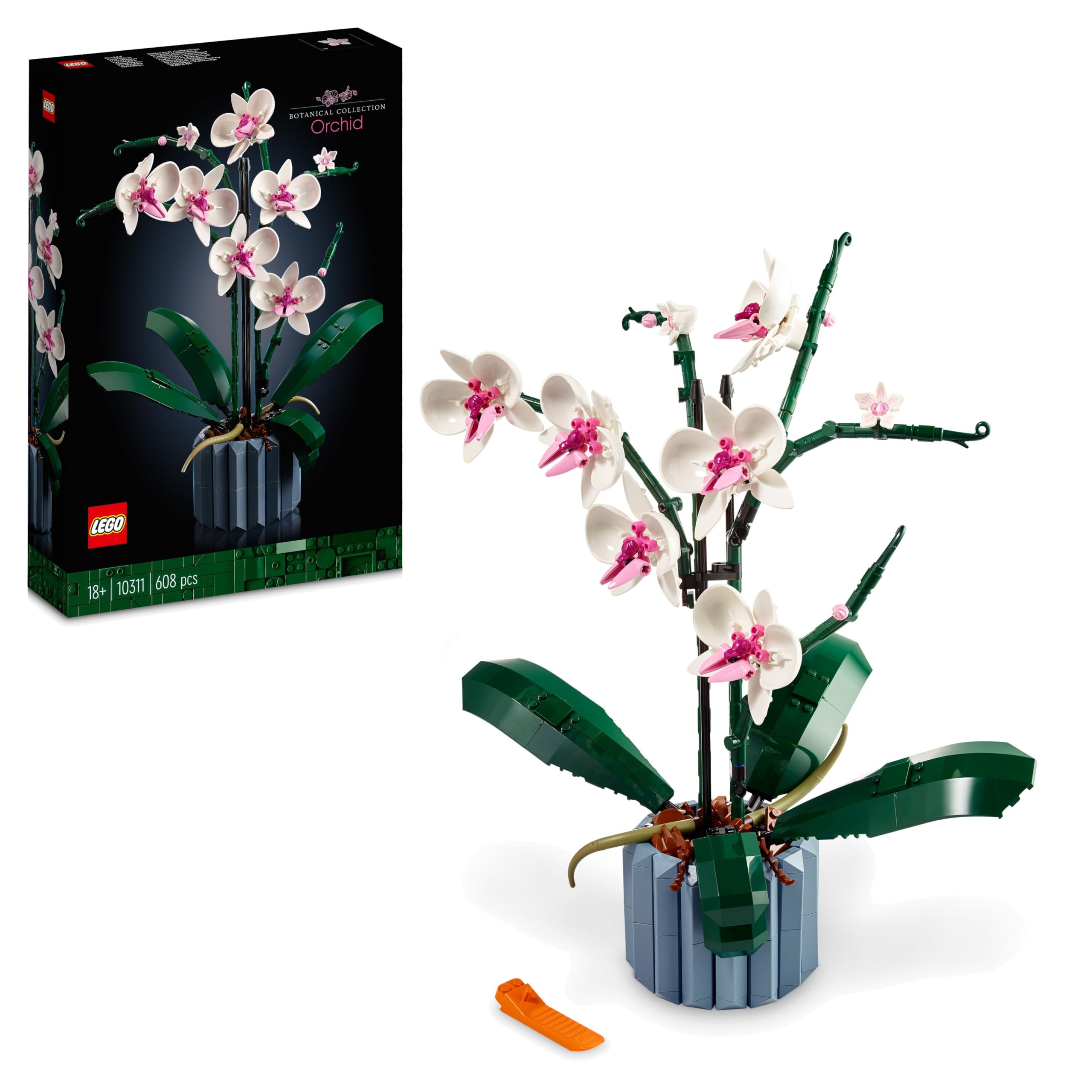 LEGO 10311 Orchidee Set für Erwachsene zum Basteln von Zimmerdeko mit künstlichen Pflanzen, Botanical Collection Home Deko Single