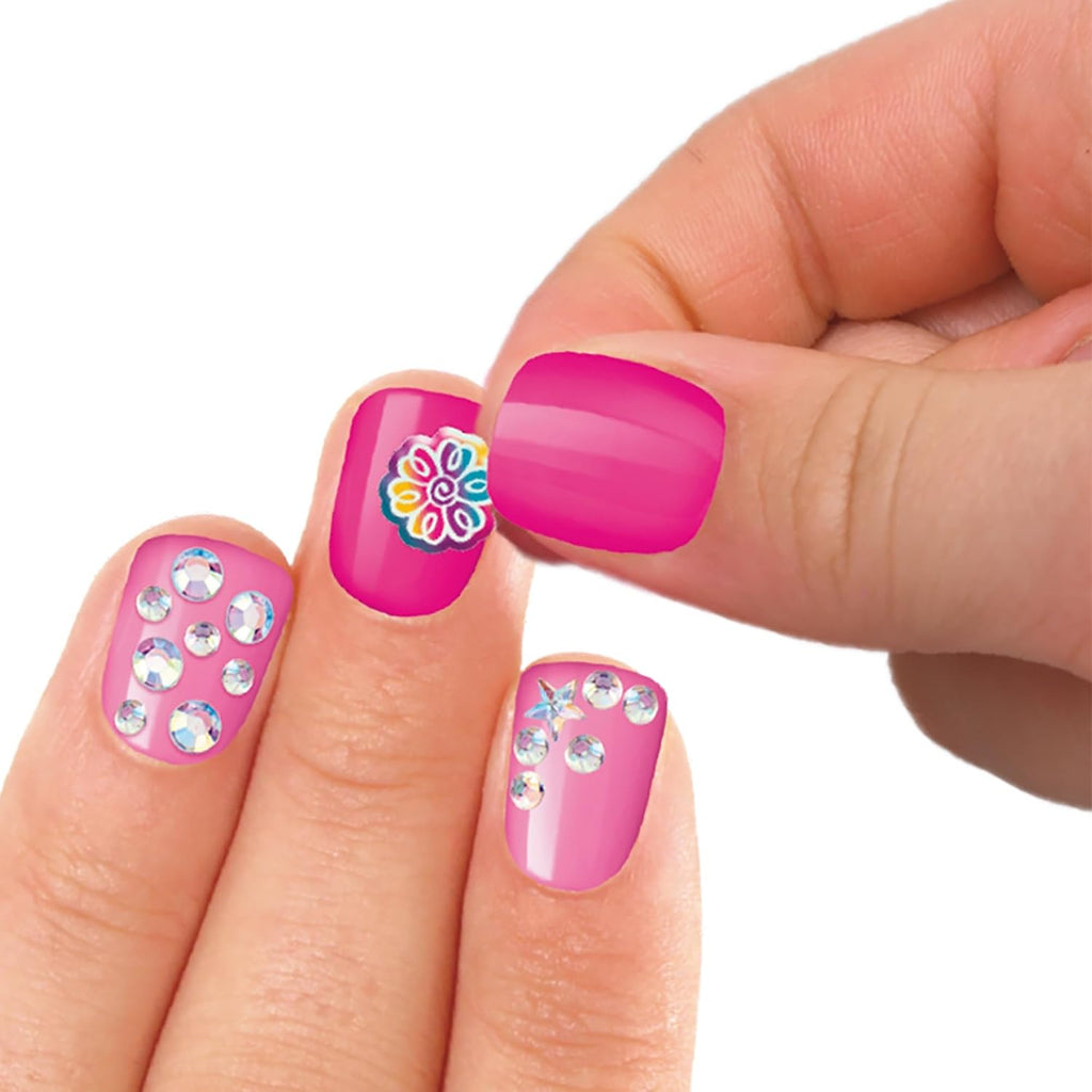 SNS Jewel Nail Tint Designer Kit for Girls, All-in-One Art Set with 6 Nail Polishes, Glitters, Sequins, Stickers, Stick On Gems, Tattoos, Nail Polish Set for Birthday Parties & Makeovers, Ages 8+
