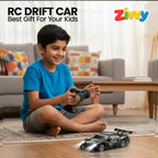 Zivvy Big Remote Control Car Black | 2.4G RC Drift Vehicle with 100 m Range, Smoke Effect, Neon Lights & Music | Rechargeable Remote Control Car | Best Gift for Boys & Girls 2 3 4 5 6 7 8+ Years