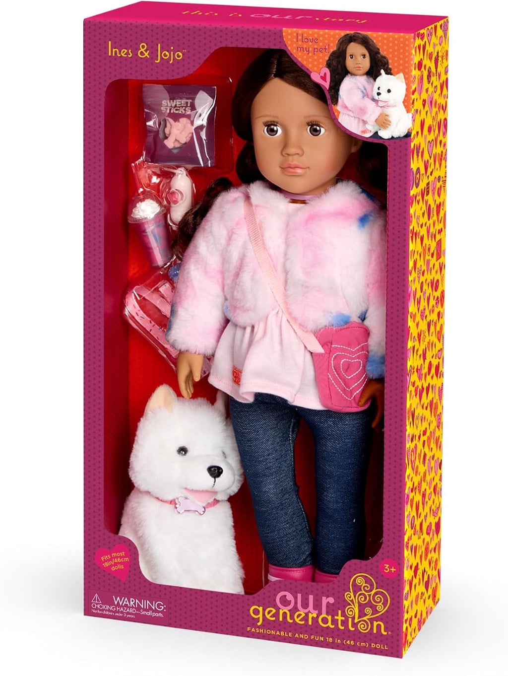 Our Generation Doll & Pomeranian Pup w/Accs, Ines & Jojo