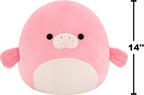 Squishmallows Original 14in Morlai the Coral Manatee - Official Jazwares Plush (Large)