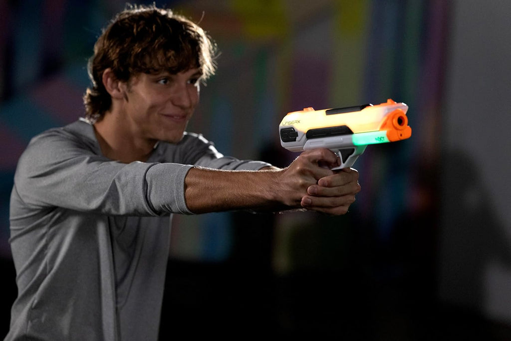 LaserX Ultra NXT Blasters Battery Operated, Advanced Home Laser Tag System Designed for Interactive Play, Includes Two